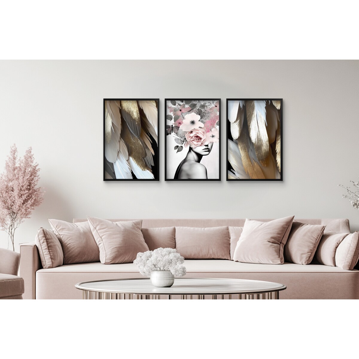 Plakaty Obrazy ścienne Dekoracja do salonu sypialni Glamour Złoto Kobieta