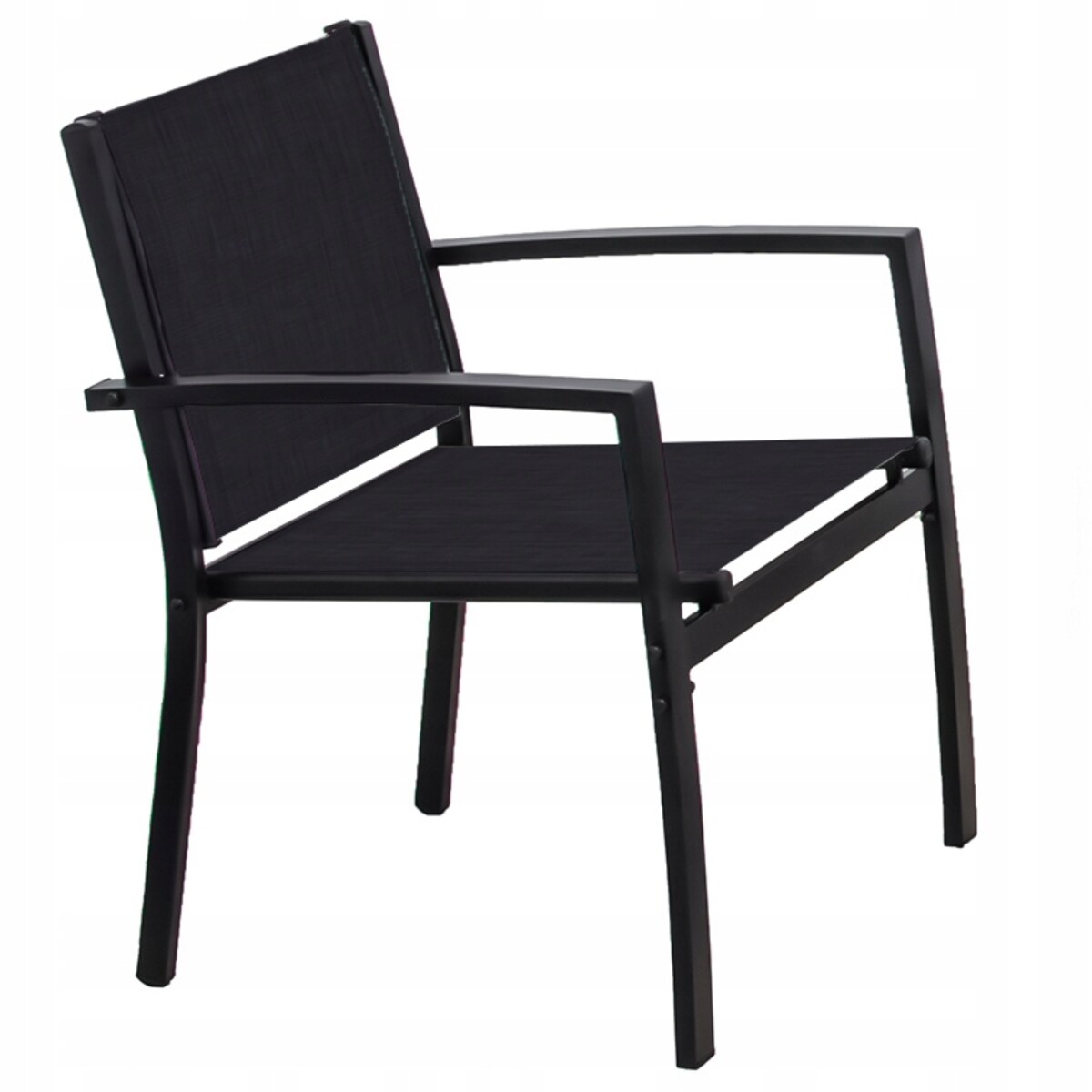 Zestaw mebli ogrodowych z tekstylenu czarny