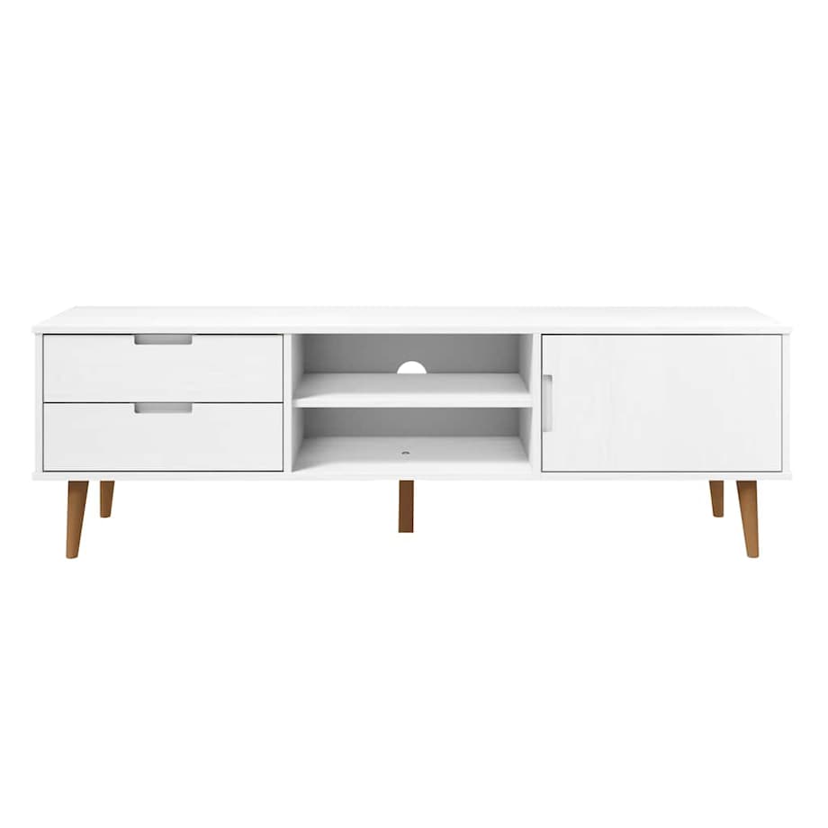 vidaXL Szafka TV MOLDE, biała, 158x40x49 cm, lite drewno sosnowe