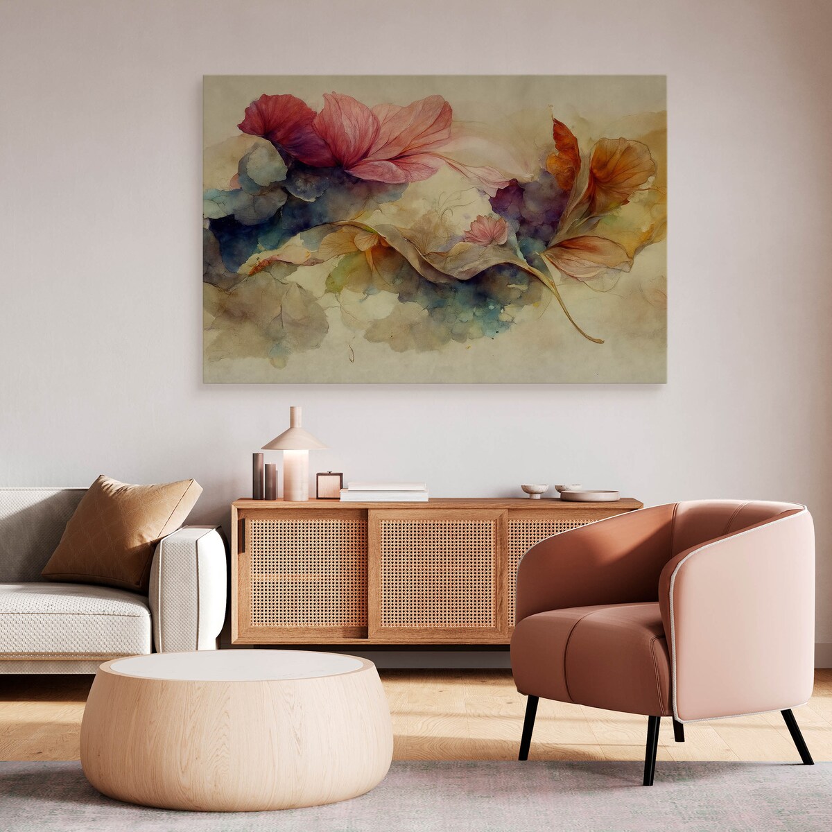 Obraz na płótnie Akwarelowe kwiaty 100x70cm