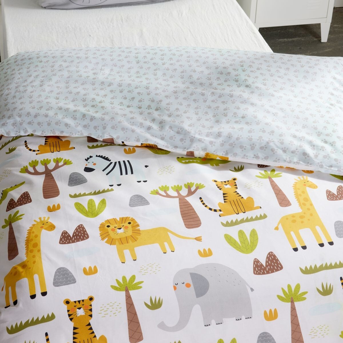 Komplet pościeli dziecięcej z uszkami 140x200 cm MATTINA słonik