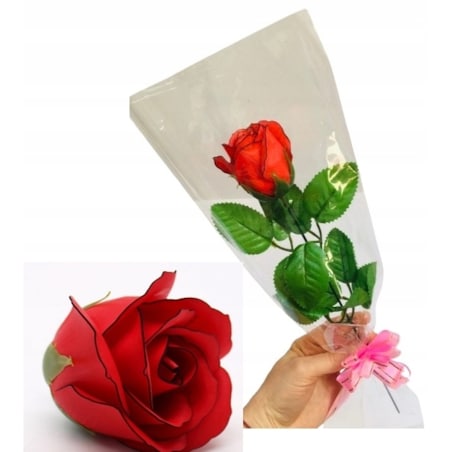 DZIEŃ MAMY róża mydlana kwiaty na prezent bukiet urodziny święto czerwona