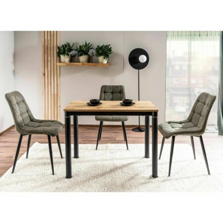 Stół DAMAR 80x60 dąb artisan/czarny mat