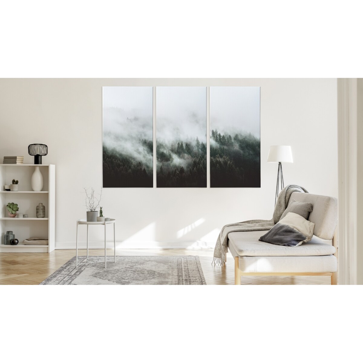 Obraz 3-Częściowy Mglisty Las KRAJOBRAZ 3D 120x80cm