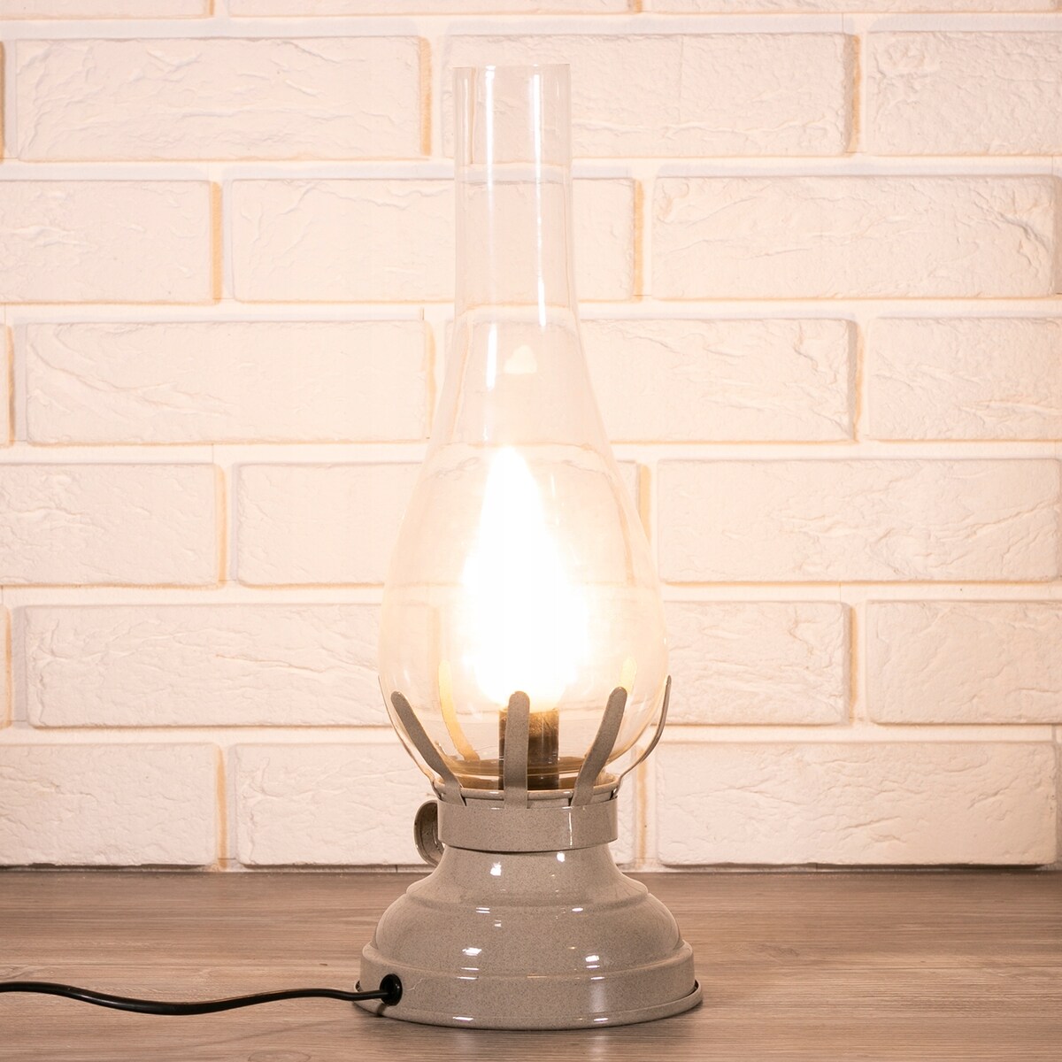 LAMPA stołowa nocna SANA szklany klosz wys. 42cm