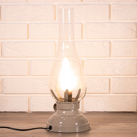 LAMPA stołowa nocna SANA szklany klosz wys. 42cm