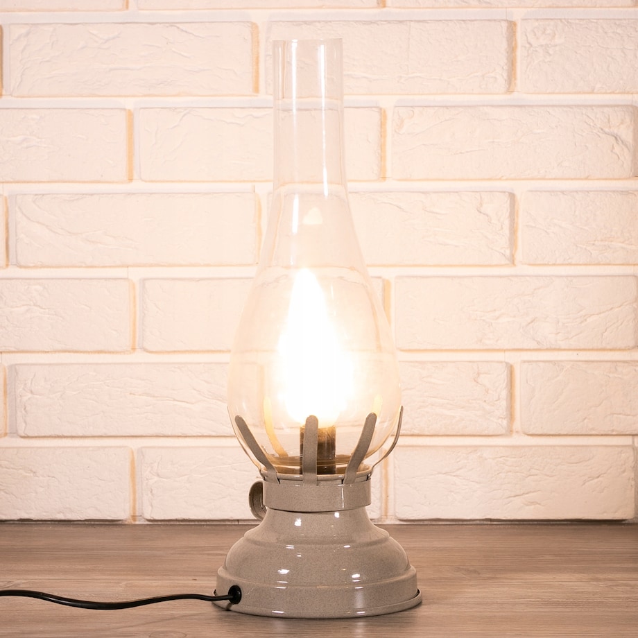 LAMPA stołowa nocna SANA szklany klosz wys. 42cm
