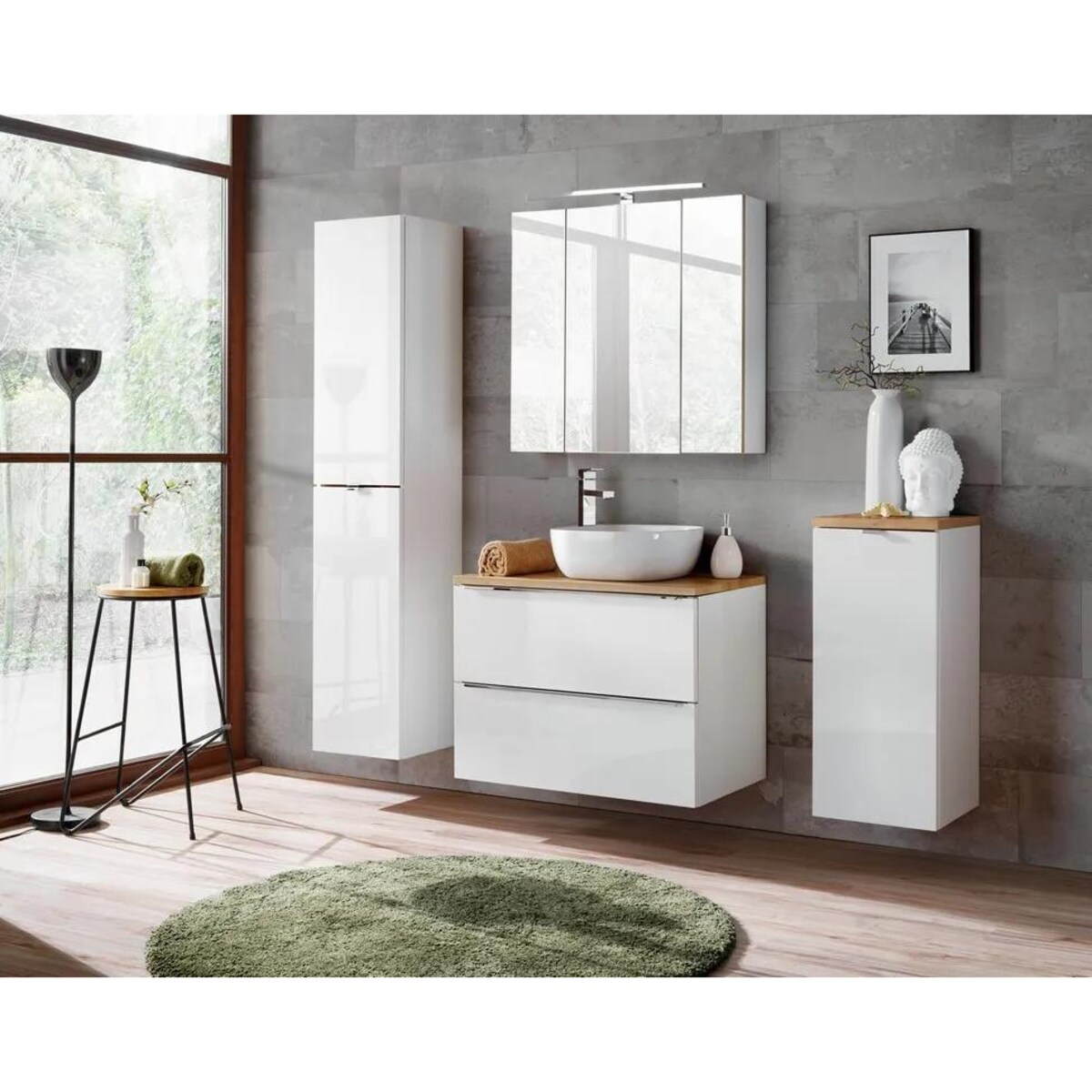 Szafka łazienkowa MILANO / CAPRI 800 35 cm biała