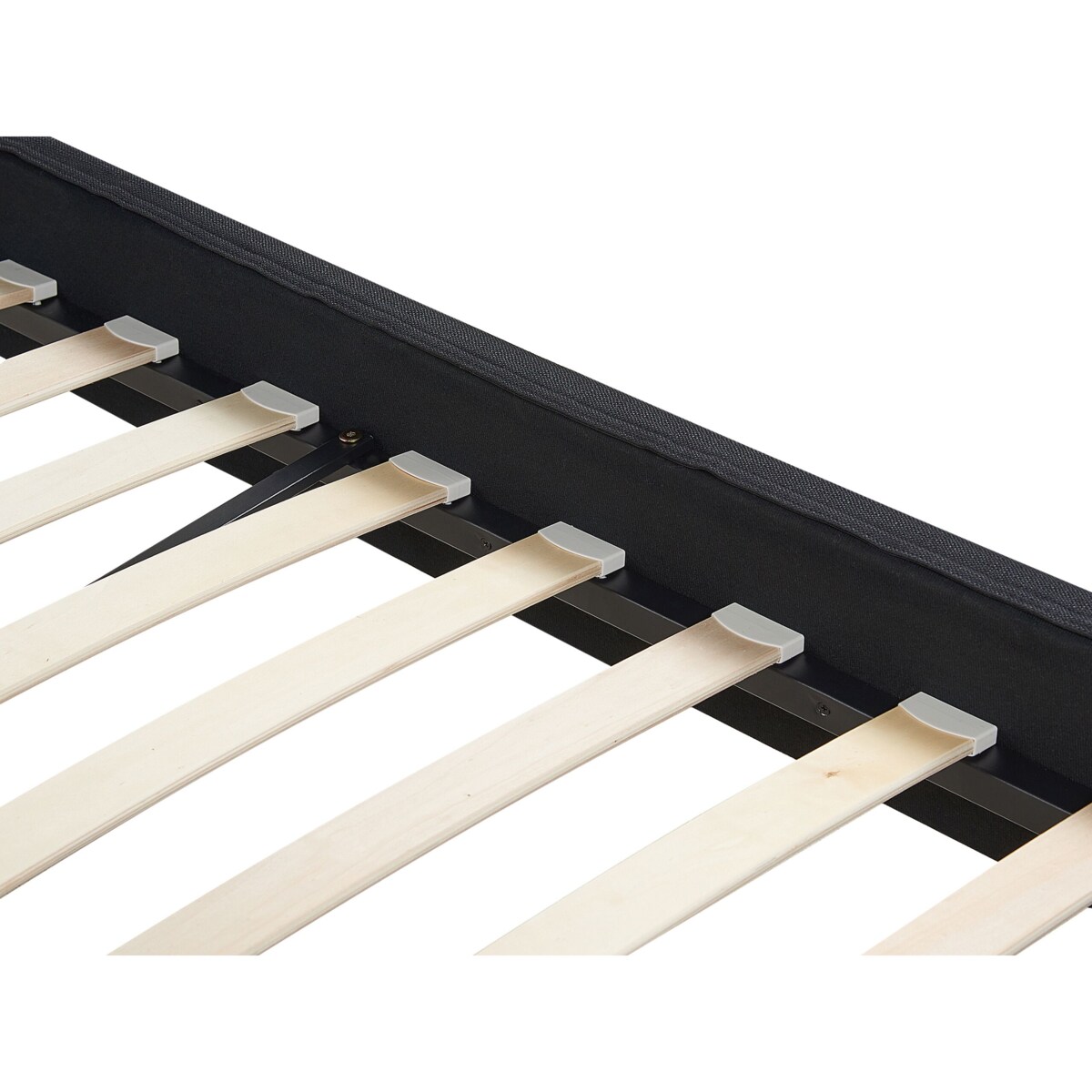 Łóżko tapicerowane LED 160 x 200 cm czarne FITOU