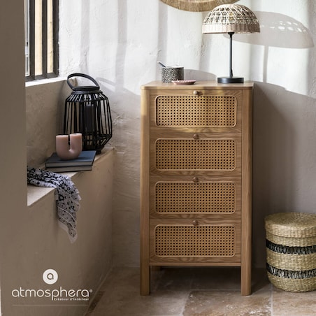 Komoda z szufladami z plecionki wiedeńskiej TIRIA, 103 x 55 cm