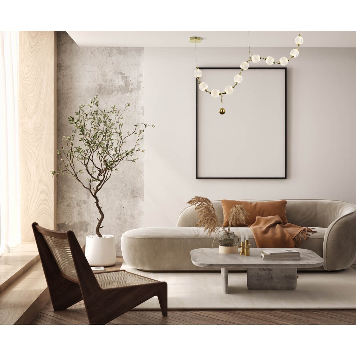 Zwisająca lampa Morano PND-93829-44W-3K-GD Italux LED 49W 3000K złoty biały