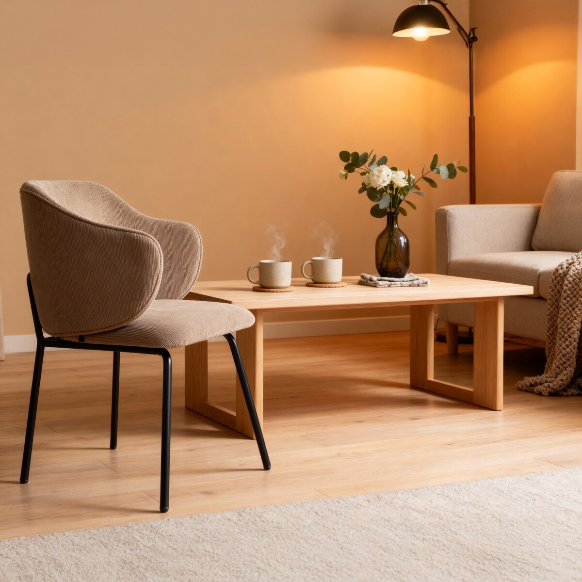 Krzesło z sztruksu tapicerowane DALIA welurowe JUMI