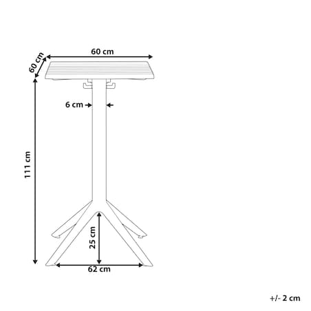 Stolik ogrodowy barowy LEMNOS 60 cm 60 cm Beżowy