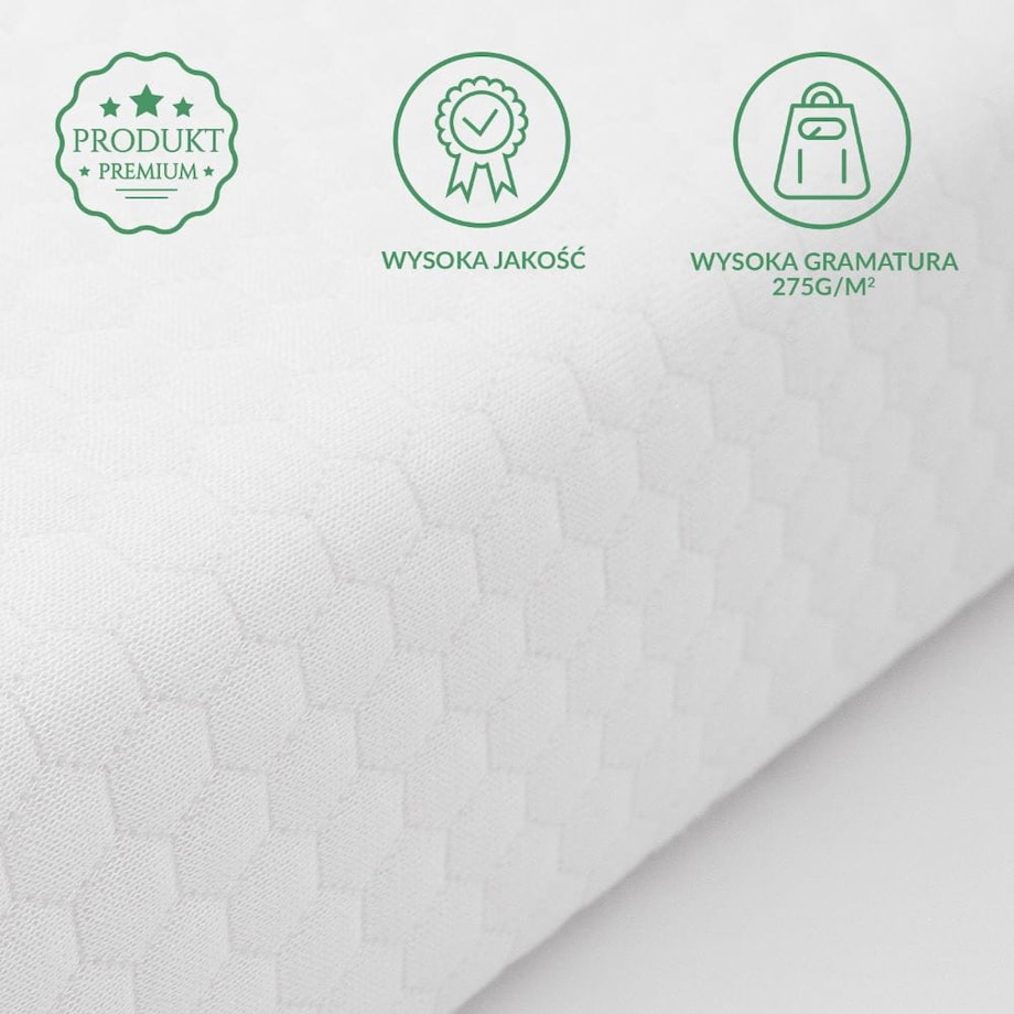 Ochraniacz na materac wodoodporny, rozmiar 70x140 pikowany SOFT-TOUCH kolor biały