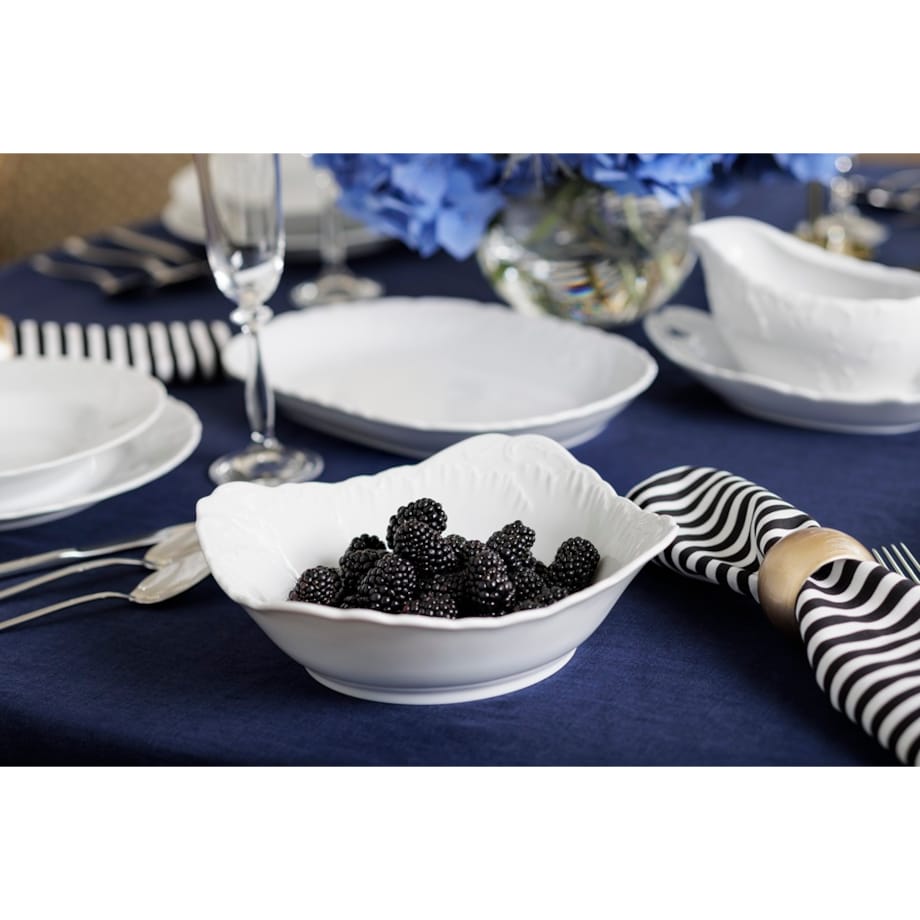 Zestaw obiadowo-kawowy dla 6 osób 50 el. Rococo Maria białe 0001