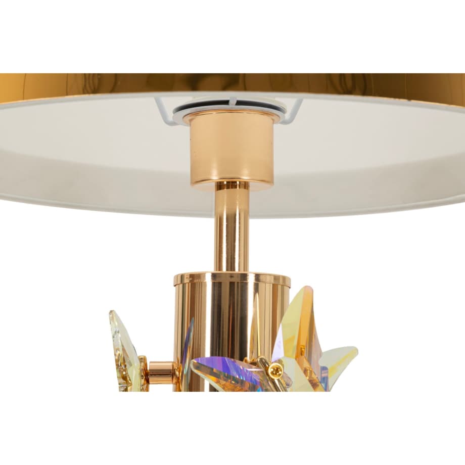 Lampa stołowa Butterfly, kolor złoty i biały, żelazo i metal, 35 x 35 x 74 cm, 1 x E27, max. 40 W, motyw: motyle, do salonu i sypialni, Mauro Ferretti
