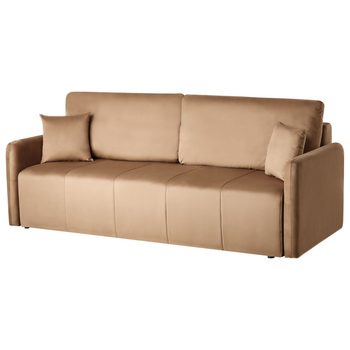 Sofa rozkładana dla 3 osób EGGE Welur Jasnobrązowy