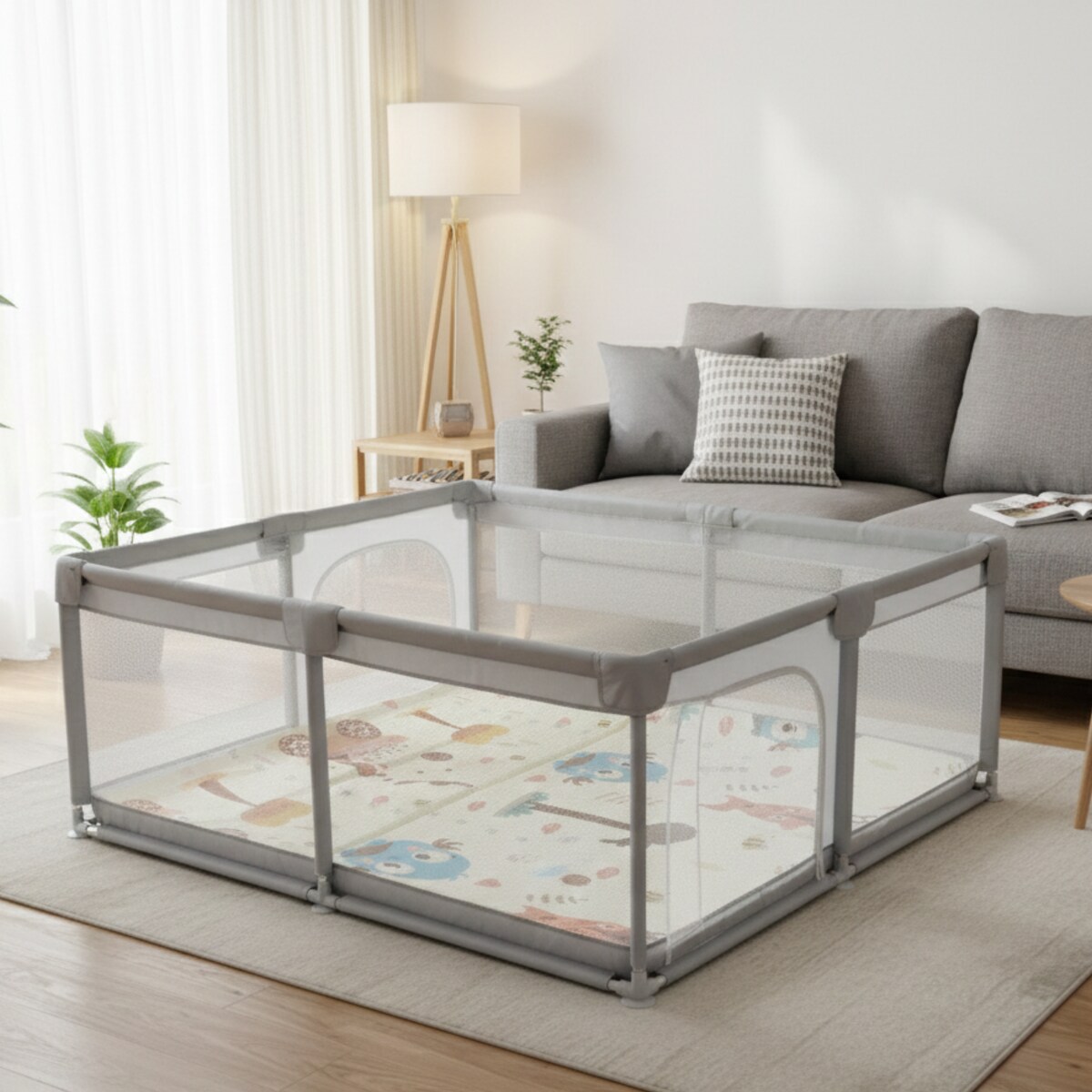 Kojec dla dziecka 180x200 cm suchy basen mata dwustronna piłki torba