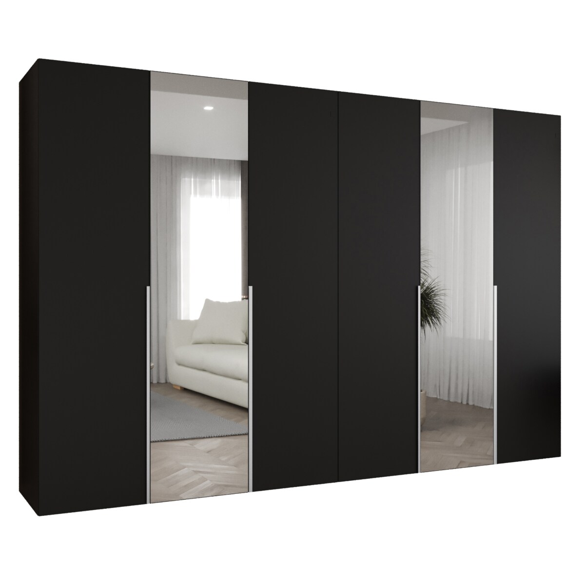 Szafa uchylna otwierana ALICANTE 2 300 wys. 202 cm Czarny + u. Kaszmir