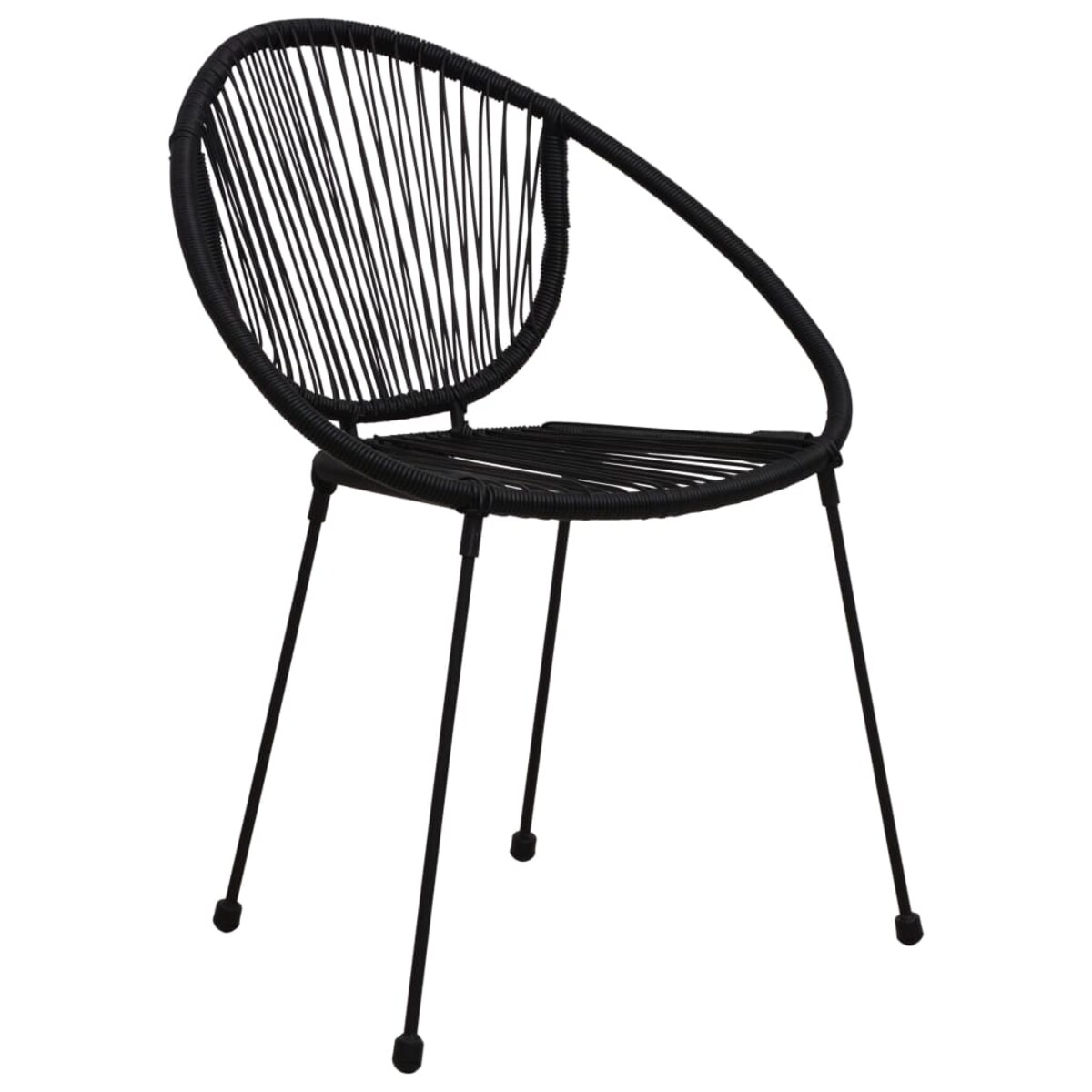 vidaXL 3-częściowy zestaw mebli ogrodowych, rattan PVC, czarny
