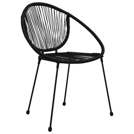 vidaXL 3-częściowy zestaw mebli ogrodowych, rattan PVC, czarny