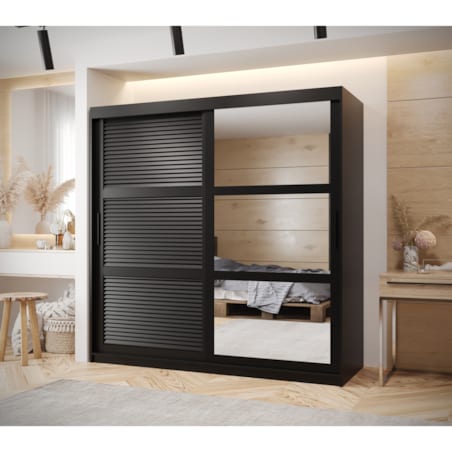 Szafa przesuwna Garderoba ŻALUZJA 2 180 czarny