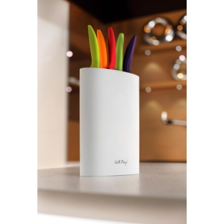 Stojak do noży owalny Bianco 30386