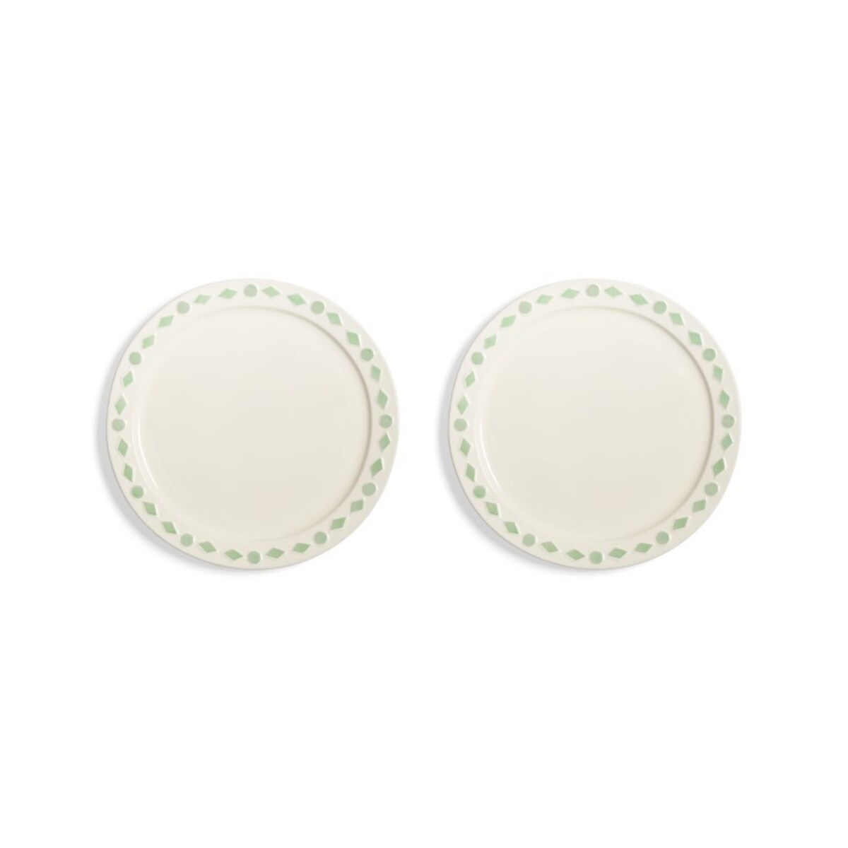 &k Amsterdam - Duże talerze z porcelany Folk 2szt., mint