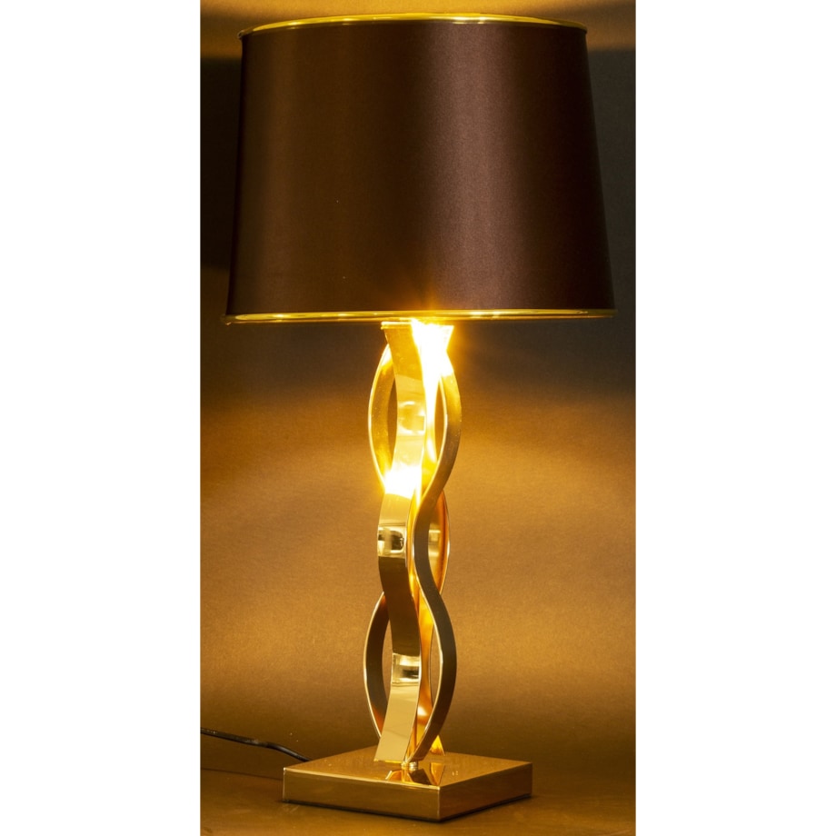 Lampa stołowa 59x30x30 cm CATENA-2 złota, z czarnym abażurem