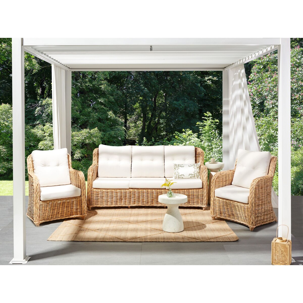 Rattan Duży zestaw wypoczynkowy Naturalny ALESSANO