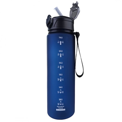 Butelka na wodę, sportowy bidon z miarką 750ML, matowy granat BD51
