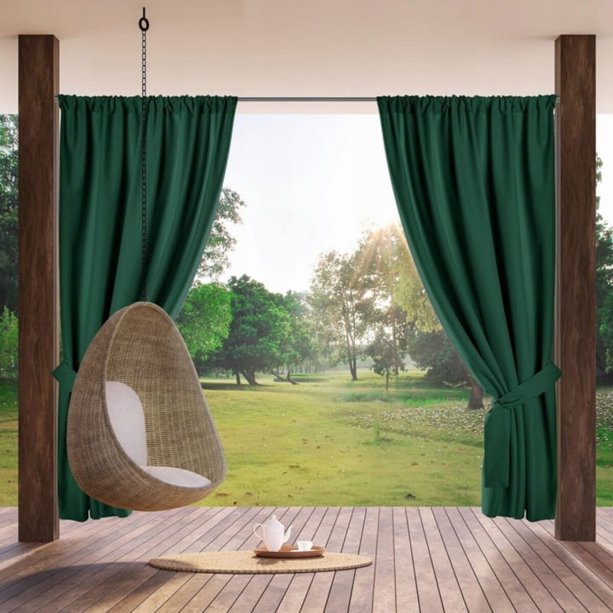 Zasłona Ogrodowa Altana Pergola Taras 155 x 200 Wodoodporna Tunel Zewnętrzna