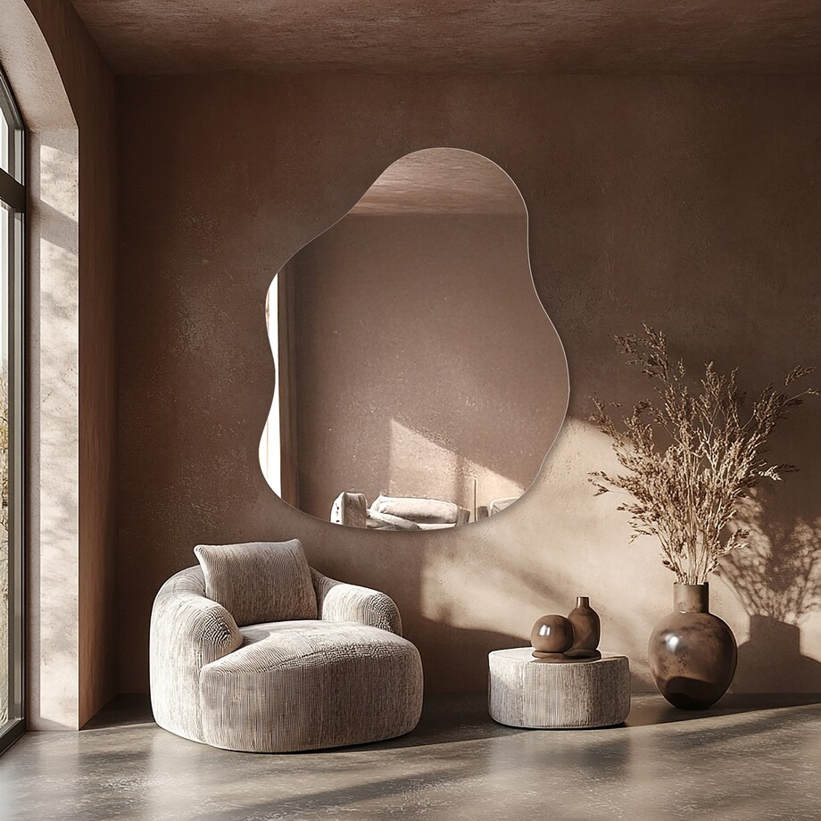 Dekoracyjne lustro o organicznym kształcie - STONE