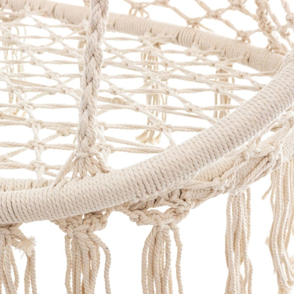 Fotel wiszący dwuosobowy Boho beżowy huśtawka