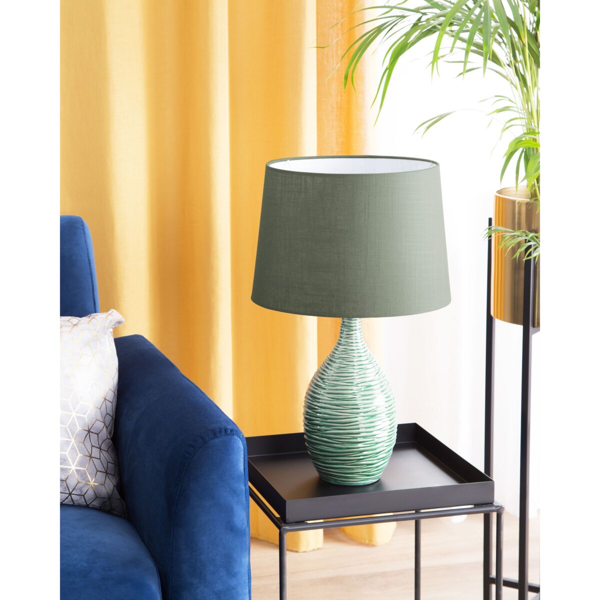 Lampka nocna ceramiczna zielona ATSAS