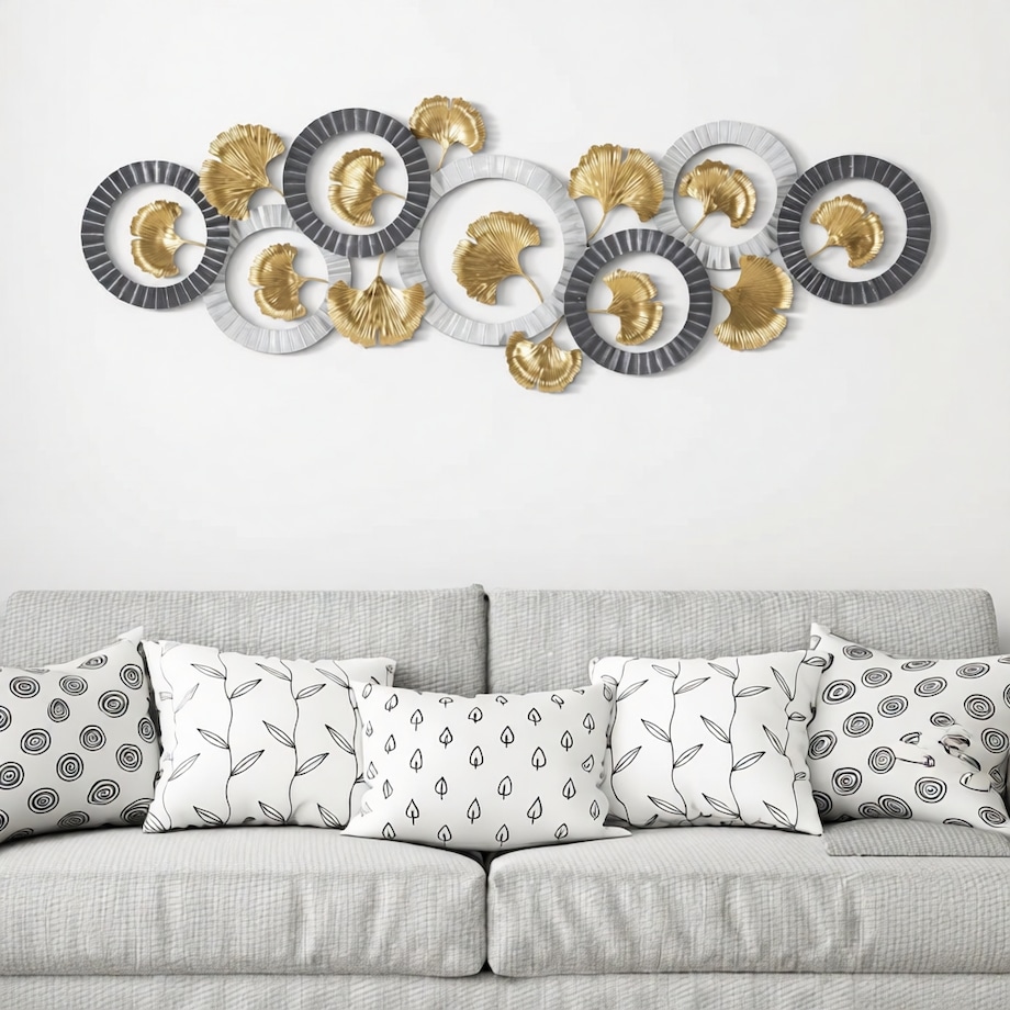 Dekoracja ścienna Arty - B, kolor wielokolorowy, żelazo, 127,5 x 44,5 cm, styl glamour, do salonu i przedpokoju, Mauro Ferretti