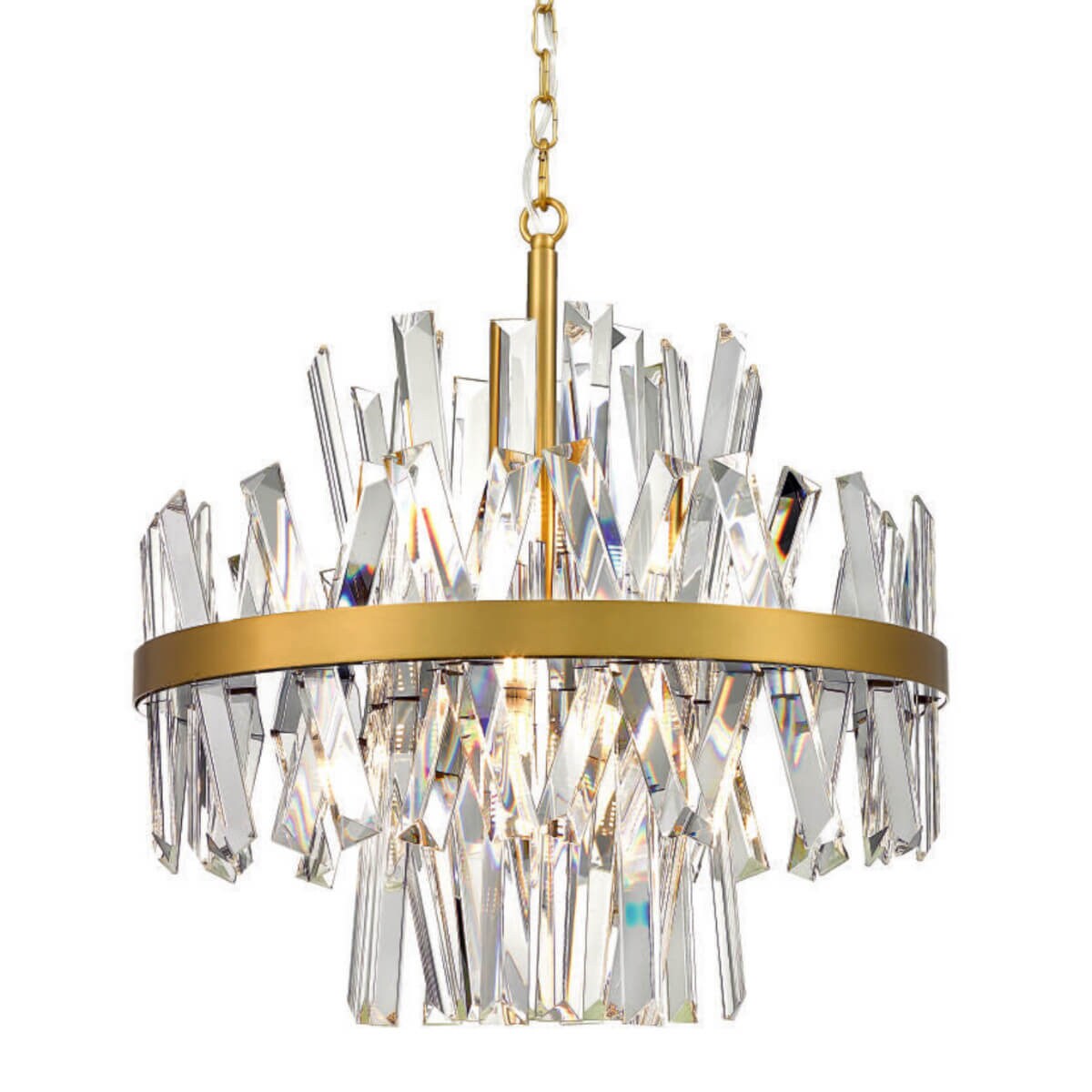 Żyrandol glamour Constantinople P0567-08C-7GAC Zumaline złoty przezroczysty