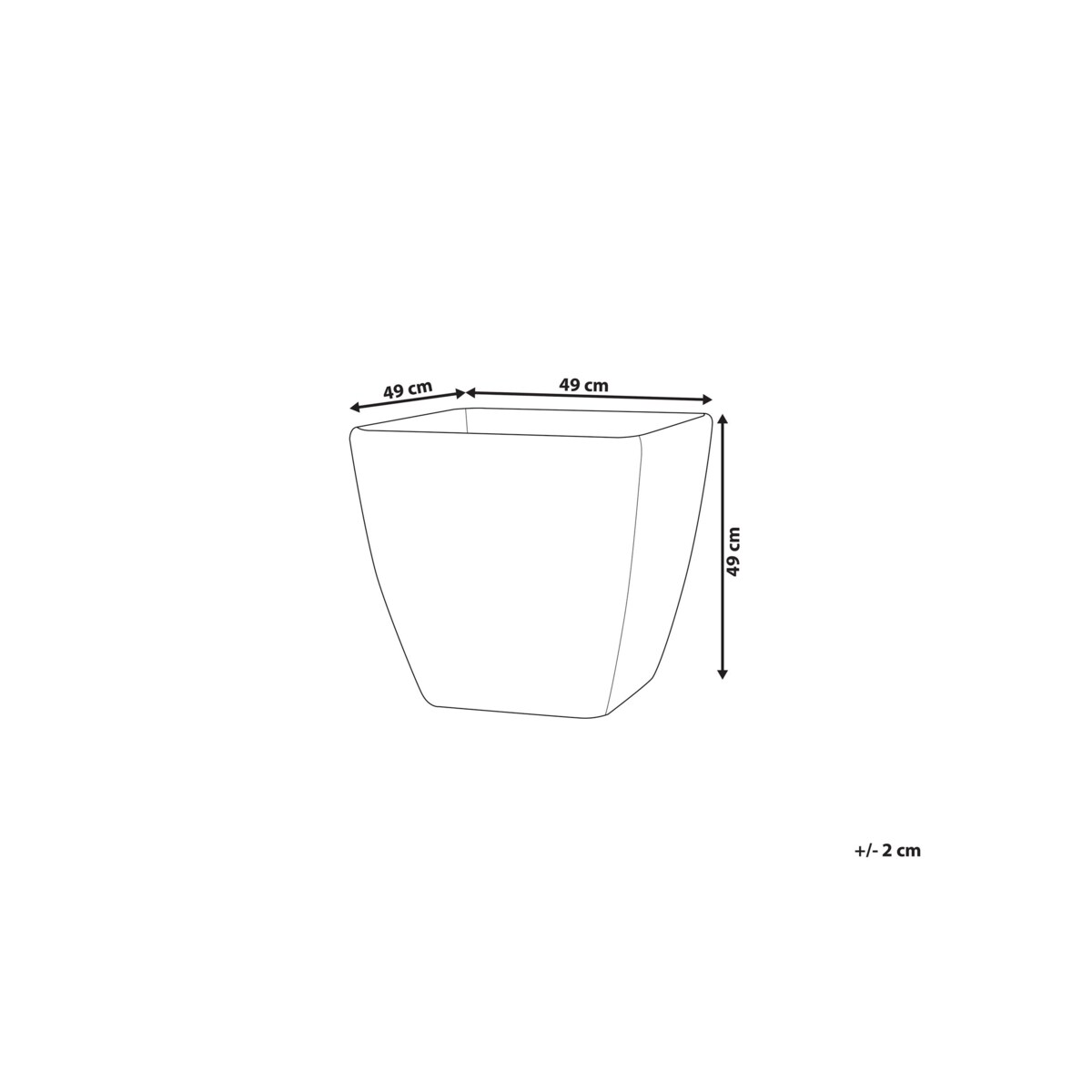 Doniczka 49 x 49 x 49 cm ciemnoszara ZELI