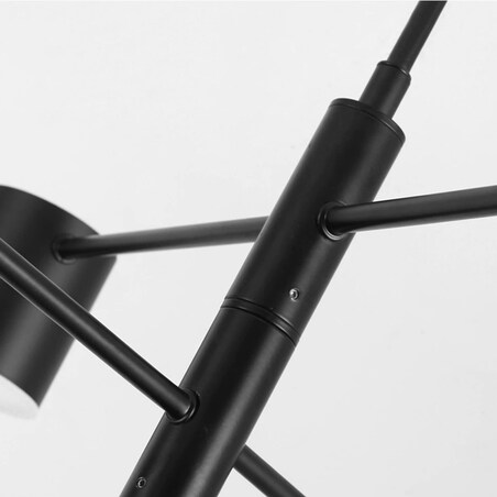 Lampa Sufitowa Nowoczesna Czarna 6-Ramienna Led