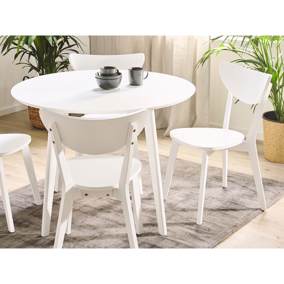 Zestaw 2 krzeseł do jadalni biały ROXBY