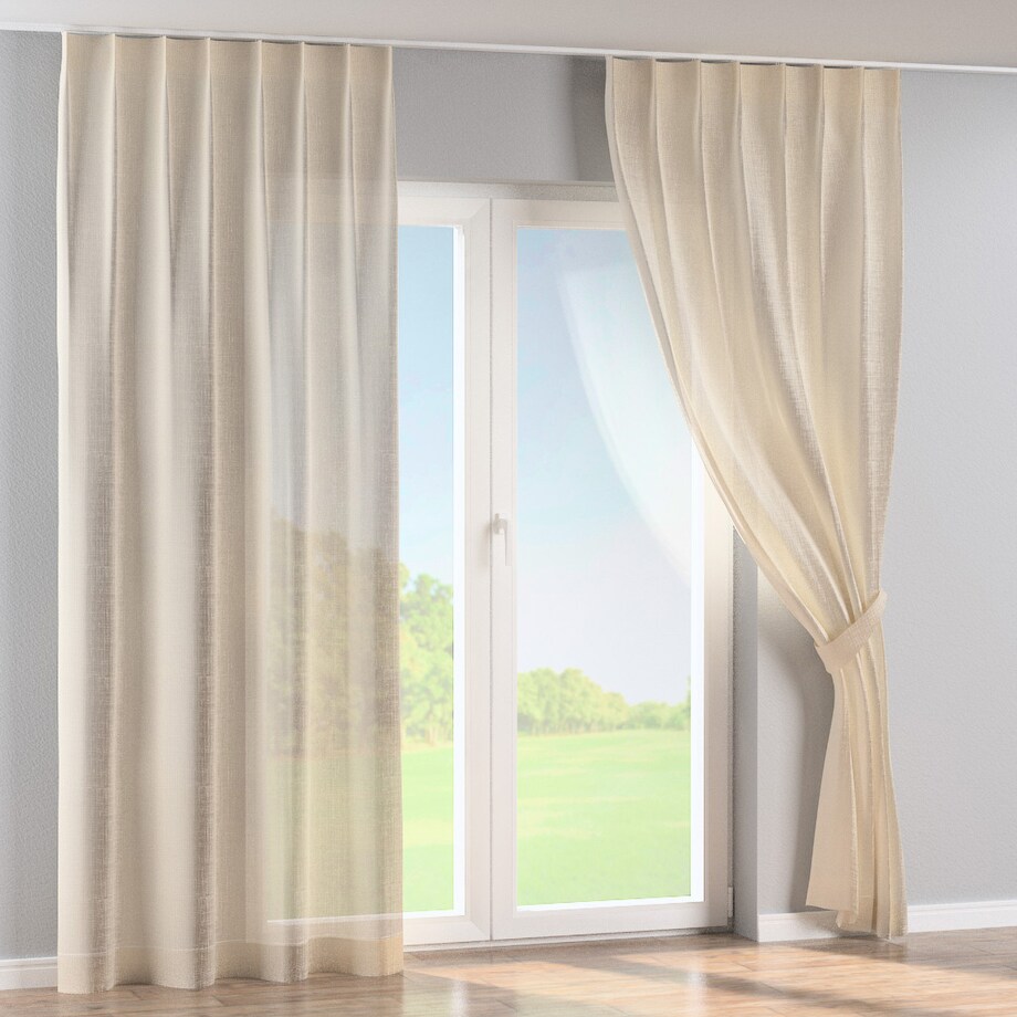 Zasłona na haczykach flex pojedynczych 130x245 ecru