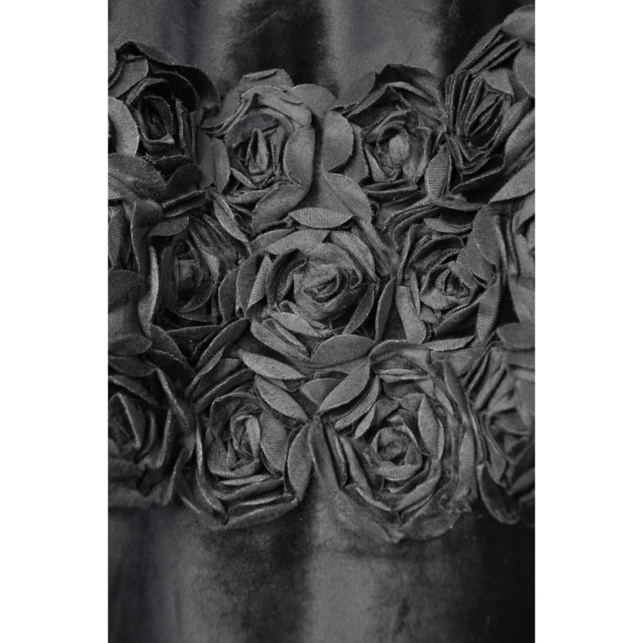 Zasłona welurowa "royal roses" z wyszywanymi różami 140x270 cm taśma | stalowy