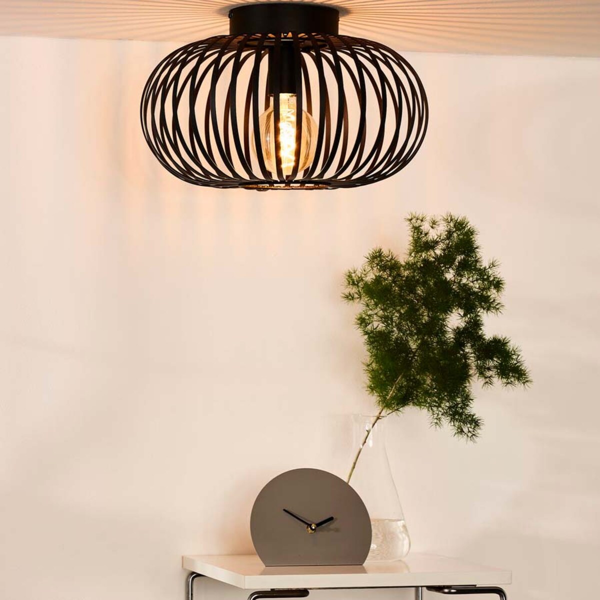 Druciana lampa sufitowa Manuela 78174/40/30 czarna do sypialni