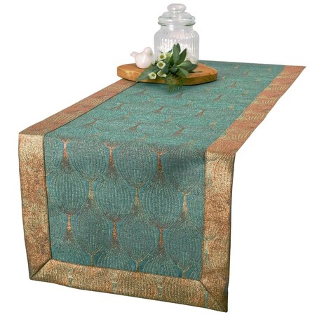 Bieżnik plamoodporny LX-6453-3022 - 40x240 cm - zielony