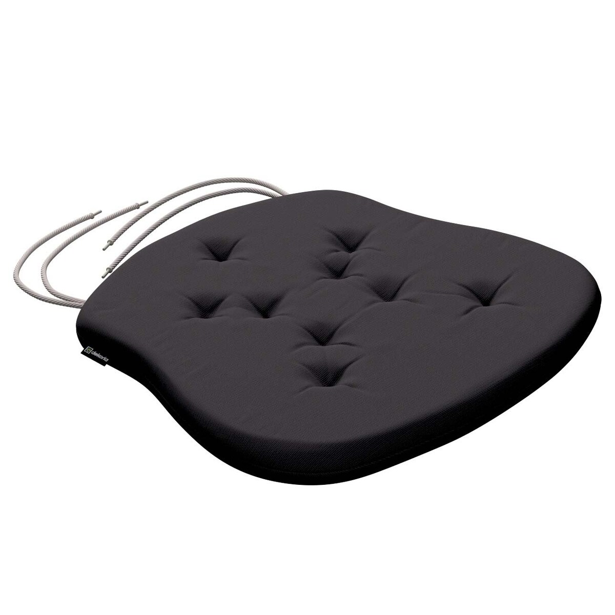 Poduszka na krzesło Filip, Black (czarny), 41 x 38 x 3,5 cm, Cotton Panama