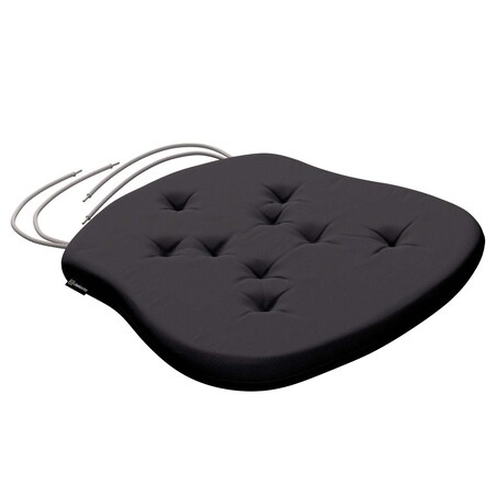 Poduszka na krzesło Filip, Black (czarny), 41 x 38 x 3,5 cm, Cotton Panama