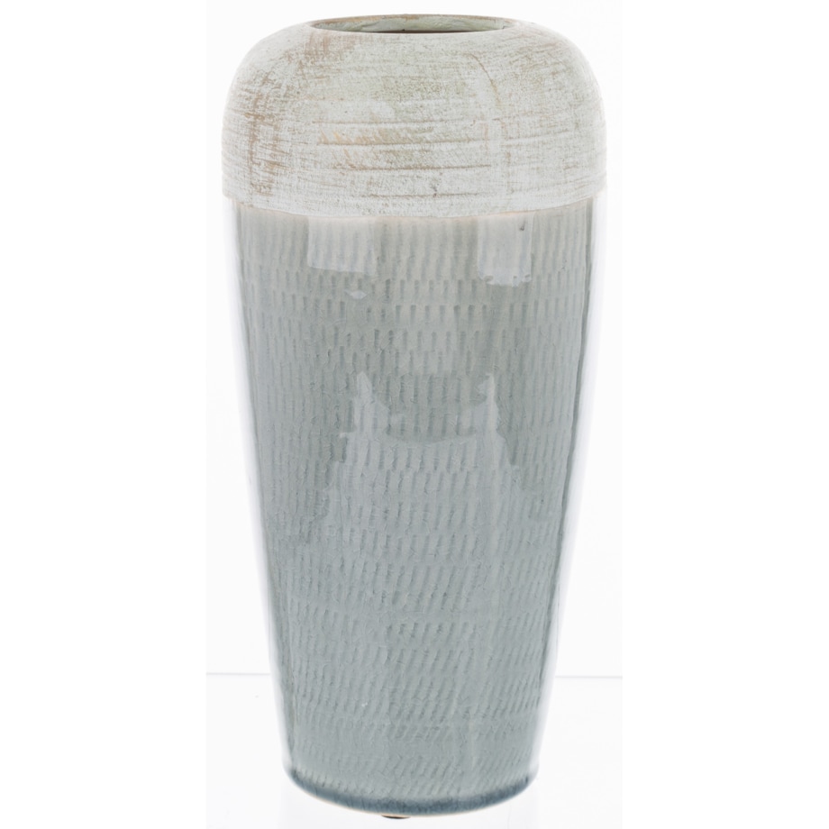 Wazon ceramiczny niebiesko-biały 25x12x12 cm SASSARA wysoki
