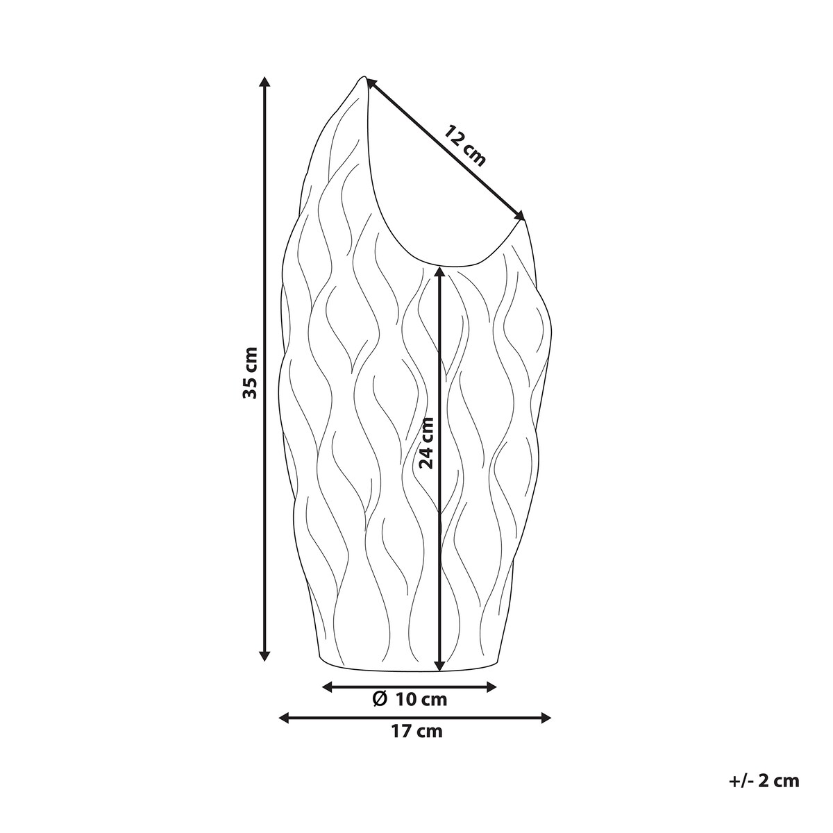 Wazon dekoracyjny HALUZA Kamionka 35 cm Srebrny