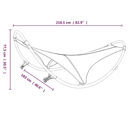 vidaXL Leżak bujany z kółkami, stal i tkanina textilene, szary