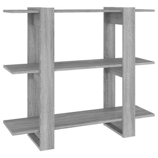 vidaXL Regał na książki/przegroda, szary dąb sonoma, 100x30x87 cm